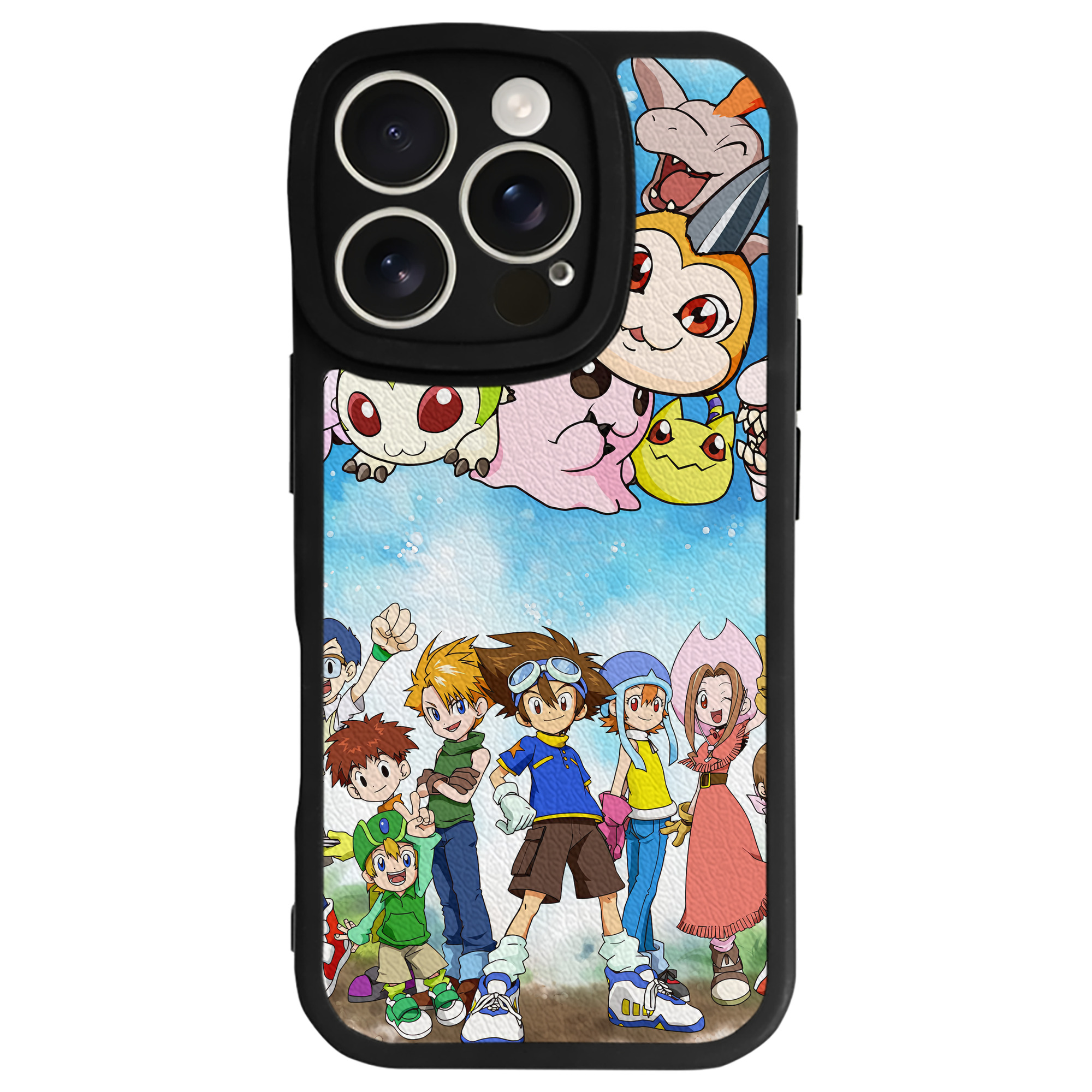 （画像用） Digimon デジタルモンスター/デジモン 【iPhone 16シリーズ対応】シリコンスマホケース（レザー調） 材質：シリコン